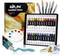 Colorful Pintura acrílica de cuero para pintura de zapatos, pintura de cuero de 24 colores para decoración de bolsas y carteras, cuidado de chaquetas de cuero, manualidades y personalización de
