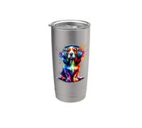 Colorful Pop Art Petit Basset Griffon Vendéen PBGV Vaso térmico de acero inoxidable de doble pared