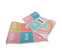 Colorido arco iris cuadrado número piso pegatinas para niños jardín de infantes sala de estar cuarto de niños área de juego extraíble PVC pared calcomanía set multicolor diseño de rejilla aplicar