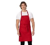 Colour by Chef Works B196 Delantal ajustable con babero, rojo