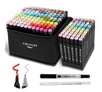 Colpart 120 rotuladores de doble punta de alcohol para dibujo, bolígrafos de arte permanente para bocetos, marcadores para artistas y libros para colorear para adultos. Conjunto de diseño.