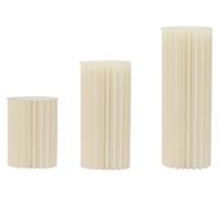 Columna cilíndrica para flores - Expreso plegable de cartón - Juego de 3 unidades de 40 cm, 60 cm y 80 cm - Base/columna para bodas y fiestas - Blanco