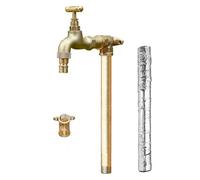Columna de agua de jardín independiente con grifo de latón, tubo anticongelante vertical para limpieza y riego de césped, 60 cm