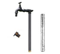 Columna de agua de jardín independiente con grifo de latón, tubo anticongelante vertical para limpieza y riego de césped, 60 cm
