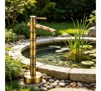 Columna de agua para exteriores con grifo de latón, grifo de jardín vertical independiente para lavado de riego, entrada lateral de soporte y entrada inferior(Bottom inlet,33.5cm)