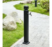 Columna de agua para exteriores con grifo y pistola pulverizadora, espiga de agua independiente a prueba de heladas, patio de entrada doble