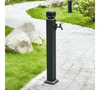 Columna de agua para exteriores con grifo y pistola pulverizadora, espiga de agua independiente a prueba de heladas, patio de entrada doble