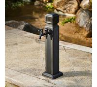 Columna de agua para exteriores con grifo y pistola pulverizadora, espiga de agua independiente a prueba de heladas, patio de entrada doble