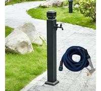 Columna de agua para exteriores con grifo y pistola pulverizadora, espiga de agua independiente a prueba de heladas, patio de entrada doble