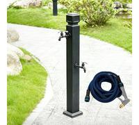 Columna de agua para exteriores con grifo y pistola pulverizadora, espiga de agua independiente a prueba de heladas, patio de entrada doble