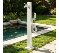 Columna de agua para jardín exterior con grifo de doble salida