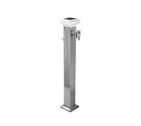 Columna de agua vertical for jardín, poste for fuente de agua con grifos dobles, grifo de agua for exteriores con tapa ligera y soporte for manguera, hidrante de agua anticongelante(Silver,80x15cm)