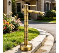 Columna de agua vertical para jardín con grifo, grifo de agua para exteriores, hidrante independiente para patio, césped, grifo a prueba de congelación, diseño de junta de bambú(Side inlet,87.5cm)