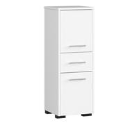 AKORD | Columna de baño Fin 85 | 30x85x30 cm, Peso 25 kg | 2 Puertas y 1 Cajón | Mueble Moderno | Mueble de Pared | Armario Cerrado de Suelo | También Adecuado como Armario Colgante | Blanco