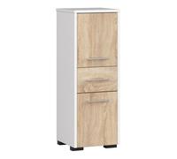 Columna de baño akord fin roble sonoma 30 cm 2 puertas 1 cajón color roble sonoma mate 3 estantes 30x30x85 cm
