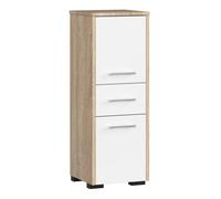 Columna de baño akord fin roble sonoma 30 cm 2 puertas 1 cajón color roble sonoma mate 3 estantes 30x30x85 cm