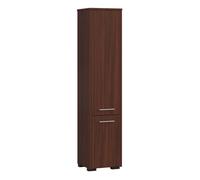 AKORD | Armario Alto de Baño | Cómoda de Baño | Fin 2P, 2 Puertas (Superior e Inferior) | A30 x H140 x F30 cm | 25 kg | Armario Colgante o para Montaje en Pared | Wengué
