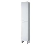 Columna de Baño Amara Melamina Color Blanco Brillo 2 Puertas 4 Estantes Elegante y Funcional 30x182x25 cm