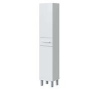 Columna de baño athena con 2 puertas y 1 cajón color roble o blanco 182x35x31 cm