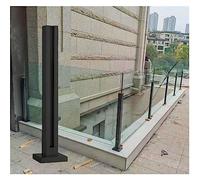Columna de barandilla de Vidrio, Poste de barandilla de balaustrada de Vidrio Negro Mate de Acero Inoxidable 304, Abrazadera de Columna de Paneles de Metal/Madera para Cerca de Porche de Pat