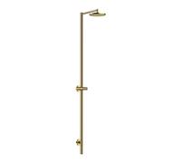 Columna de ducha AXOR Starck Nature de hansgrohe, con ducha mural 240 1jet, sin teleducha, para montaje en superficie, 12671990, Color: Óptica Oro Pulido