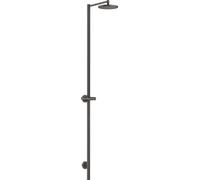 Columna de ducha AXOR Starck Nature de hansgrohe, con ducha mural 240 1jet, sin teleducha, para montaje en superficie, 12671340, Color: Cromo negro cepillado