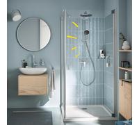 Columna de ducha con grifo monomando grohe vitalio start system cromo brillo rociador 25 cm redondo sistema antical con ahorro de agua