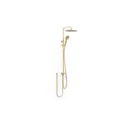Columna de ducha con rociador circular para cualquier grifo, acabado dorado mate de latón Over Wall Tres