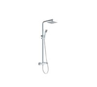 Columna de ducha con un rociador extraplano de diseño moderno y de acabado blanco mate Fiyi de Imex - Blanco / Latón / Imex