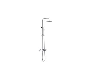 Columna de ducha de altura regulable con distribuidor integrado fabricada en latón cromado Monza de Imex - Plateado / Latón / Imex