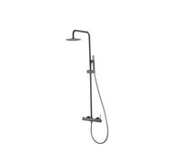 Columna de ducha de altura regulable fabricada en latón con acabado black gun metal Monza de Imex - Negro / Latón / Imex