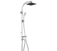 Columna de ducha de pared con estante y ducha de mano