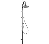 Columna de ducha Gessi Goccia con termostato de superficie, desviador automático, ducha mural, teleducha anticalcárea, 33973147, Color: Cromado cepillado