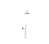Columna de ducha monomando empotrado de vías para ducha con inversor y brazo a techo acero Tres Clasic Tres