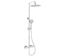 Columna de ducha monomando redonda cromada de 80 a 120 cm Jabalón de Valaz