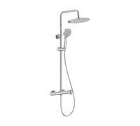 Columna de Ducha Monomando Regulable en Altura para Pared con Rociador Circular de Cromado Vega 31x97cm Roca