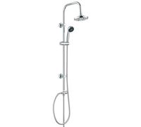 Columna de ducha Rousseau Sonora 3, color gris, acero inoxidable y ABS, diámetro de 15 cm