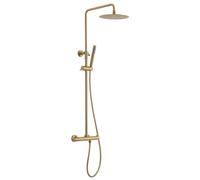 Columna de ducha Sapho con grifo termostático, acabado dorado mate