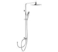 Columna de ducha Sapho sin grifo, con cabezal de ducha y ducha de mano, de forma rectangular, cromada