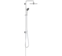 Columna de ducha sin grifo grohe vitalio joy plateado brillo rociador 26 cm redondo sistema antical con ahorro de agua