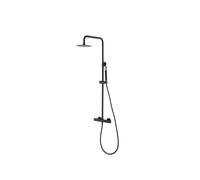 Columna de ducha con grifo termostático fabricado en acero inoxidable y latón negro mate Monza de Imex - Negro / Latón / Imex