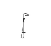 Columna de ducha termostática con grifo para bañera y rociador con alcachofa en negro mate Ebro de Valaz - 25 cm