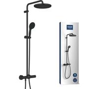 Columna de ducha termostática GROHE Vitalio Start System 250, color mate, con ahorro de agua, cabezal de ducha de 25 cm, ducha de mano con 2 tipos de chorro y manguera de 1,75 metros