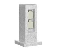 ledscom.de Columna de Enchufe para jardín Pock para Uso en Exteriores, IP44, 2 Veces, Gris (Aspecto de Piedra), Angular, 30 cm