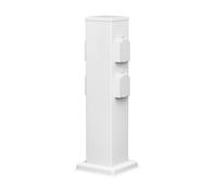 ledscom.de Zócalo de jardín Columna Polly para Exterior, IP44, 4 vías, Acero Inoxidable, Blanco, Cuadrado, 40 cm