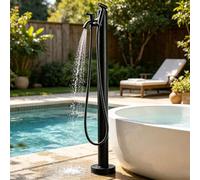 Columna De Fuente De Agua Patio De Jardín, Hidrante De Agua Vertical para Exteriores, Grifo De Jardín Independiente, Grifo Exteriores, Grifo Negro para Lavado Y Riego(Negro,95cm/37.4in,Estilo 3)