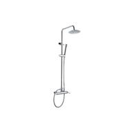 Columna de pared para ducha empotrada de diseño moderno de acabado cromado stick Milos de Imex - Plateado / Latón / Imex