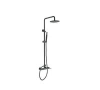 Columna de pared para ducha empotrada de diseño moderno en color negro mate stick Milos de Imex - Negro / Latón / Imex