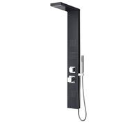 COLUMNA DUCHA IDROMASAJE ALUMINIO NEGRO CASCADA tubo cuadrado CASCADA DE AGUA...