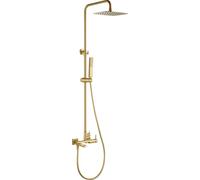 Columna Ducha Monomando con Grifo para Bañera y Barra Extensible Acero Inoxidable S.304 | Rociador Extraplano 20x30 cm Efecto Lluvia Antical + Ducha de Mano | IMEX Toscana